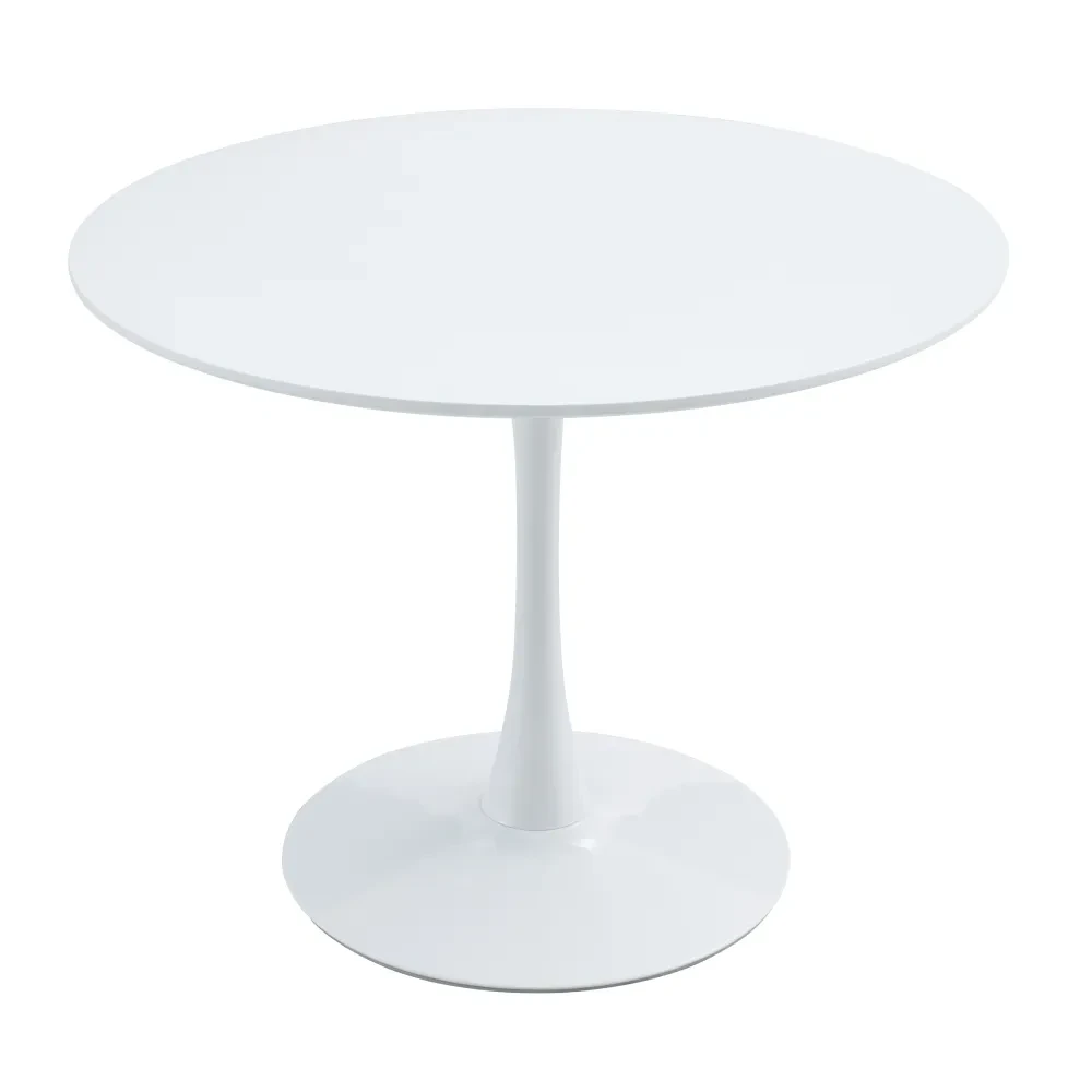 Jídelní stůl, kulatý, bílá matná, průměr 110 cm, REVENTON NEW