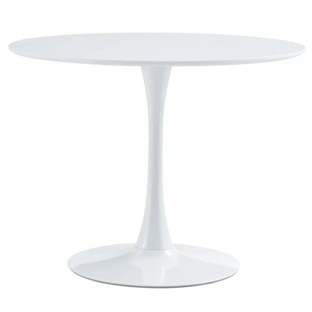 Jídelní stůl, kulatý, bílá matná, průměr 110 cm, REVENTON NEW