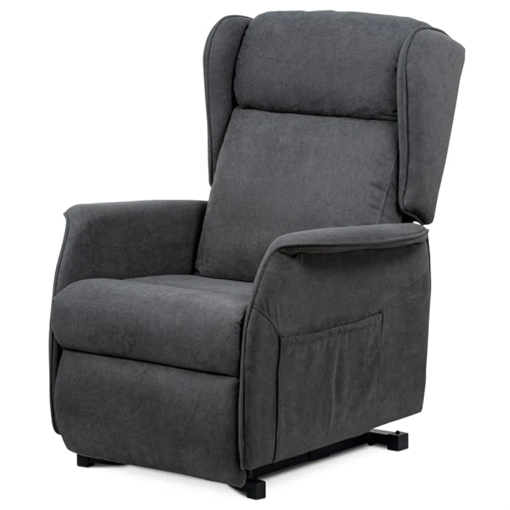 TV-1190 GREY2 - Polohovací křeslo, elektrické kabelové ovládání, šedá, látka, TV-1190 GREY2
