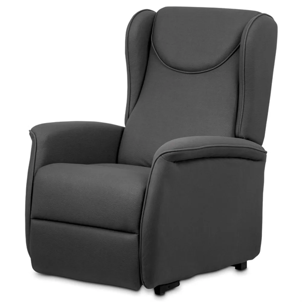 TV-1192 GREY2 - Polohovací křeslo, elektrické kabelové ovládání, šedá, látka vintage, TV-1192 GREY2