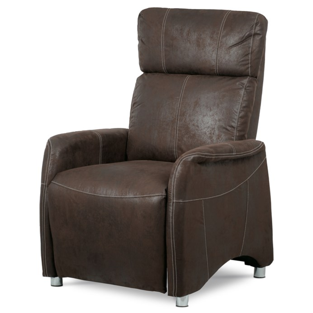 TV-5040 BR3 - Polohovací křeslo, hnědá, látka vintage, TV-5040 BR3