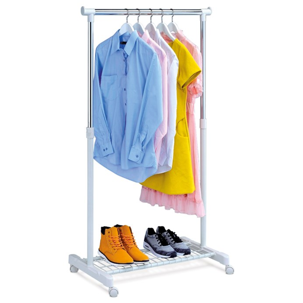 ABD-1210 WT - Stojan na šaty, kov, bílá, ABD-1210 WT