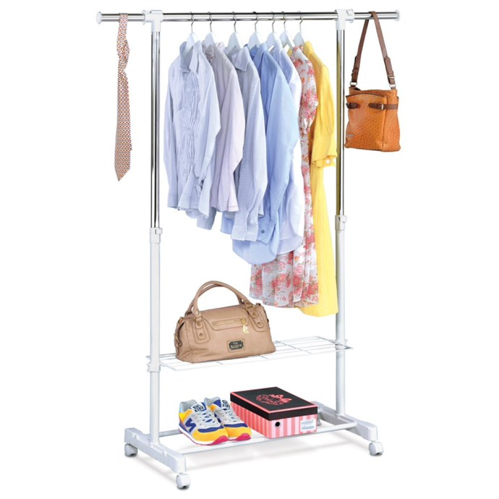 ABD-1216 WT - Stojan na šaty, kov, bílá, ABD-1216 WT