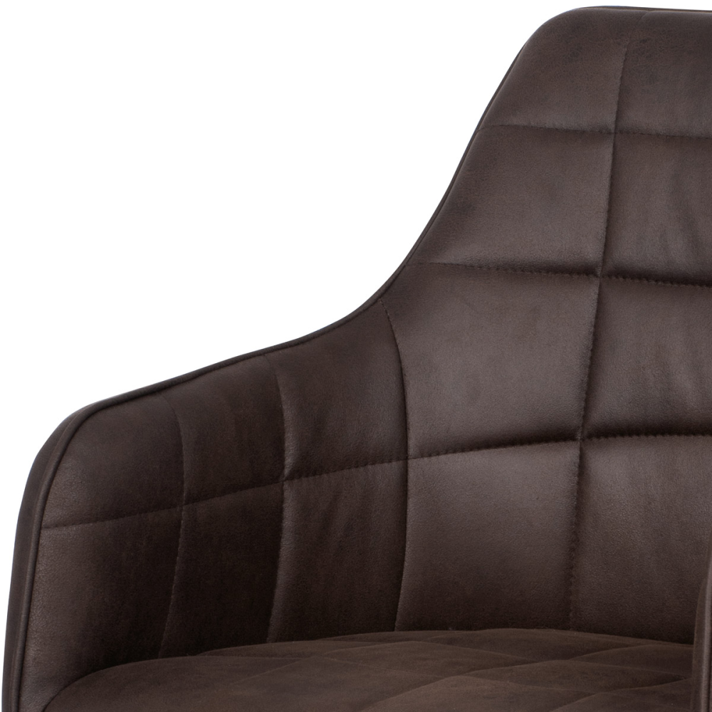 AC-9990 BR3 - Jídelní židle, potah hnědá látka v dekoru vintage kůže, kovová čtyřnohá podnož,