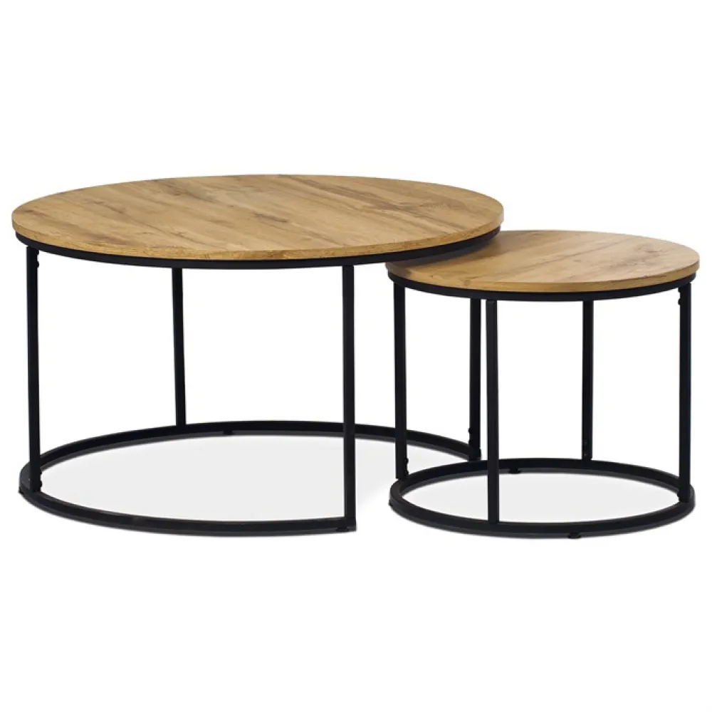 AF-3002 OAK - Konferenční stolek 80x80x45cm, mdf, divoký dub, AF-3002 OAK