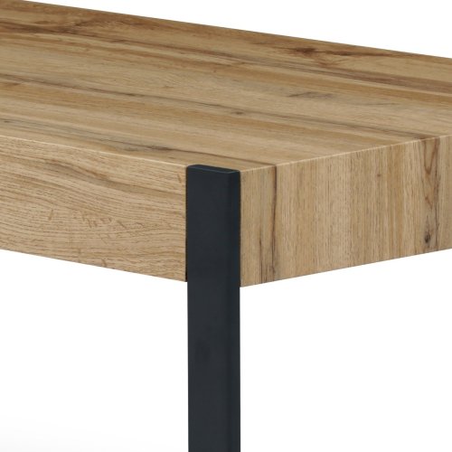 AHG-251 OAK - Konferenční stolek 110x60x43 cm, deska MDF, 3D dekor divoký dub, kov - černý mat